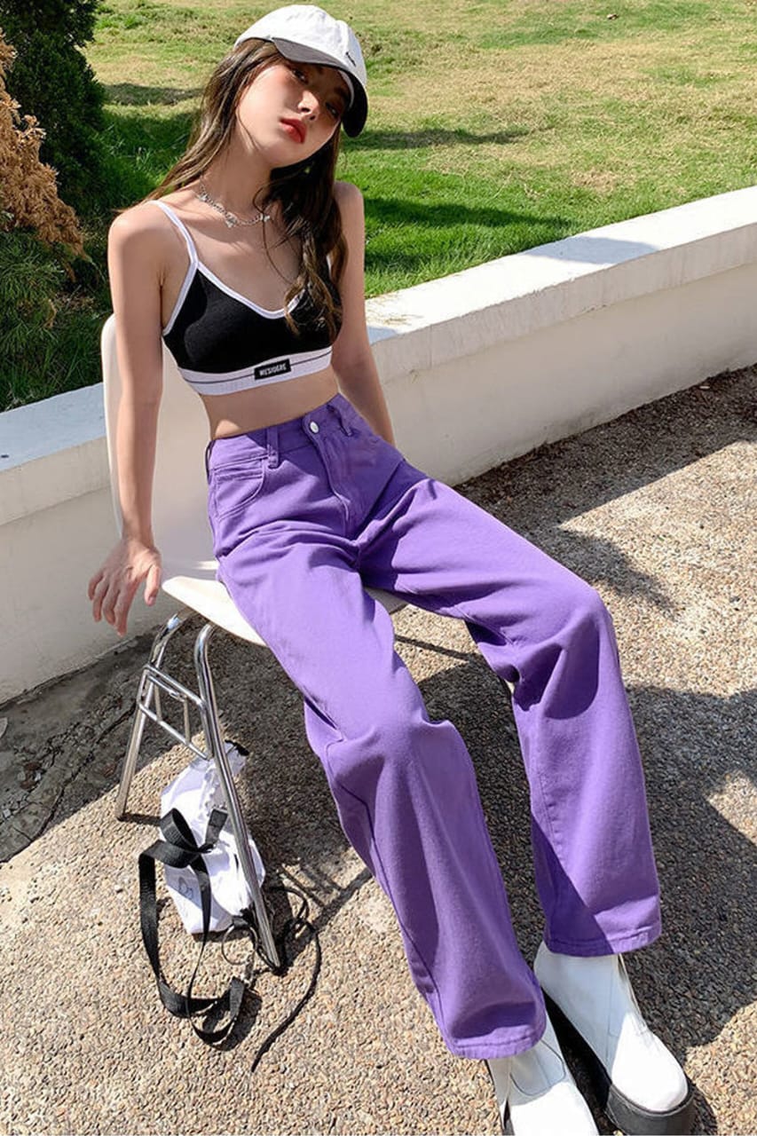 Lavender Belbottom Denim Wide Leg Jeans Catalog
